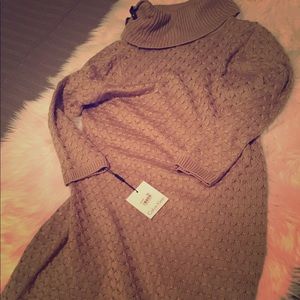 Tan sweater dress